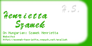 henrietta szamek business card